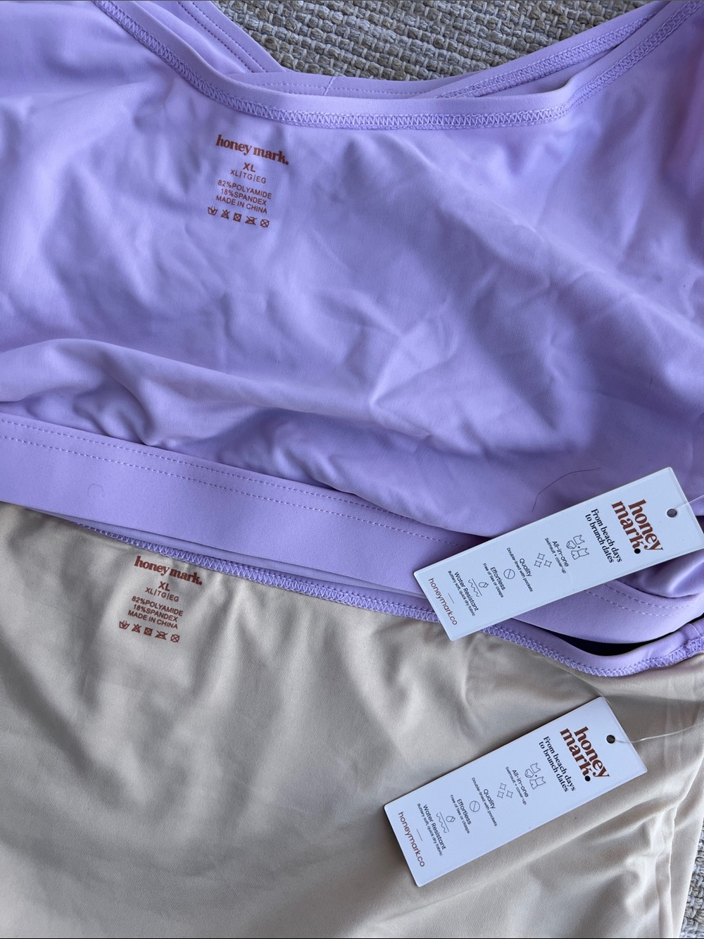 Honey Mark Deep Lavender Swim Set Basil Wrap Top & bottom size XL - Picture 5 of 9